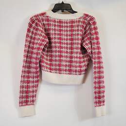 Miss Selfridge Women Pink Plaid Sweater Sz 5 NWT alternative image