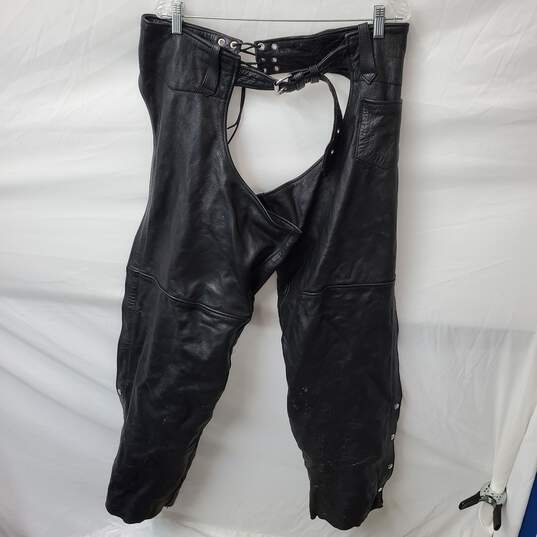 Frontier Leathers size XL Leather Chaps Zip Leg Snap Bottom image number 1