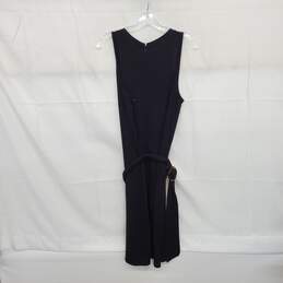 LOFT Black Sleeveless Knit Belted Dress WM Size 6 NWT alternative image