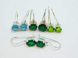 Contemporary 925 Blue & Green CZ Earrings 20.3g alternative image