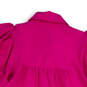 NWT Womens Purple Pleated Puff Sleeve Button Front Blouse Top Size M image number 4