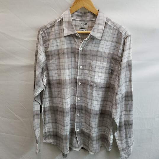 Hurley Men's Gray Plaid Cotton Portland Flannel Button Up Size M image number 1