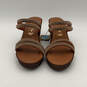 Womens Brown Sequin Open Toe Wedge Heel Slide Sandals Size 7.5 M image number 1