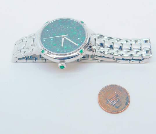 Ecclissi 75661 Emerald Facets Stainless Steel Swiss Parts Wrist Watch 74.9g image number 5
