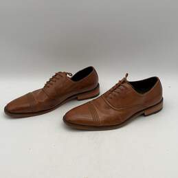 Stacy Adams Mens Brown Leather Lace Up Loafer Oxford Dress Shoes Size 8.5 alternative image