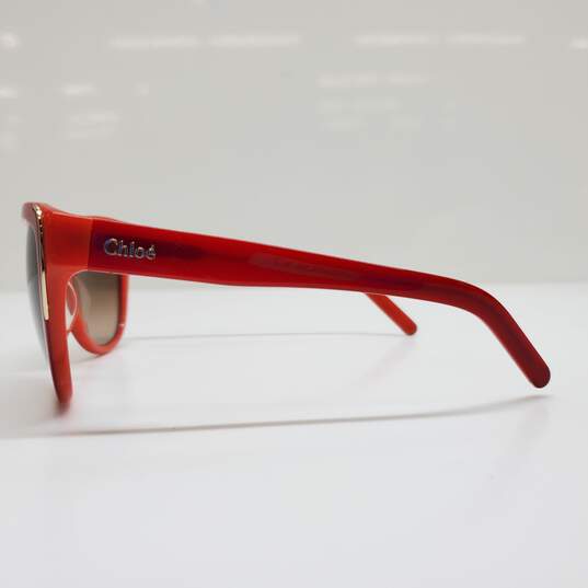 AUTHENTICATED CHLOE CE602S RED CAT EYE SUNGLASSES W/ CASE image number 4