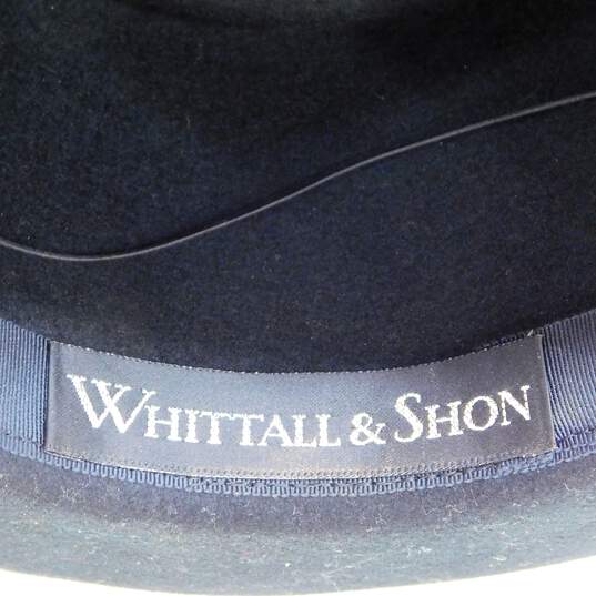 Whittail & Shon Wool Doeskin Felt Bollman Hat Co Black & Gold Sequin  Rose Accent Women's Hat W/ Box image number 6