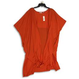 NWT Sweet Pea for New York & Company Womens Orange Open Front Blouse Top Sz S