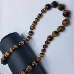Gold Filled Tiger Eye Beaded Necklace 80.0g