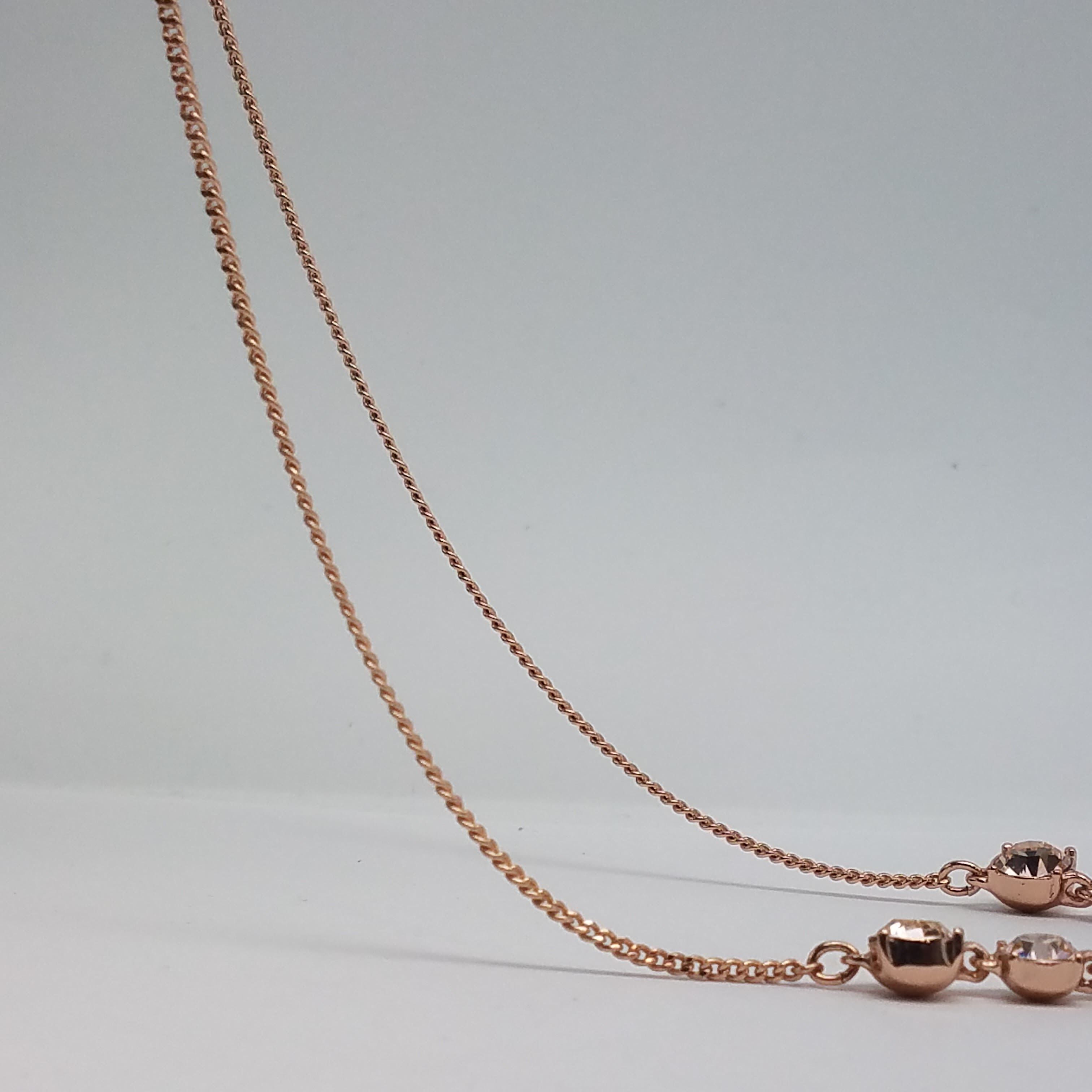 Givenchy Rose Gold Tone Crystal Y Necklace | Dillard's