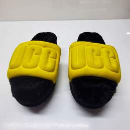 UGG Yellow & Black Graphic Logo Slide Sandal Size 5