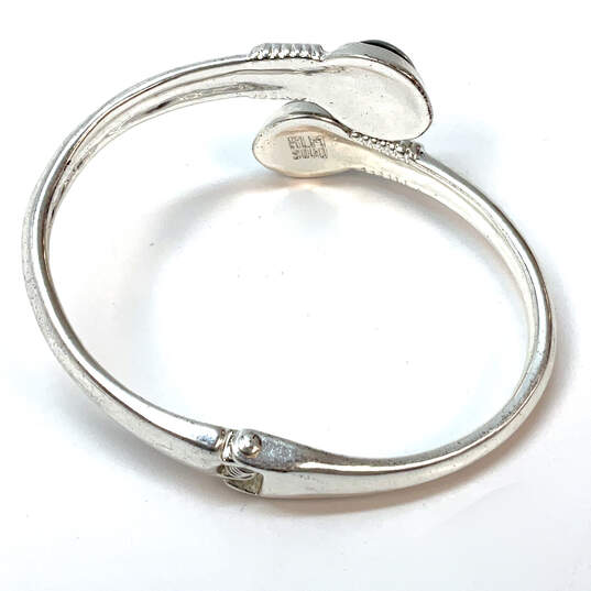 Designer Robert Lee Morris SOHO Silver-Tone Abalone Stone Cuff Bracelet image number 3