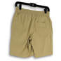 Womens Tan Elastic Waist Drawstring Pockets Stretch Athletic Shorts Size S image number 2