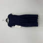 NWT Womens Blue Lace Short Sleeve V-Neck Back Zip Shift Dress Size 10 image number 2