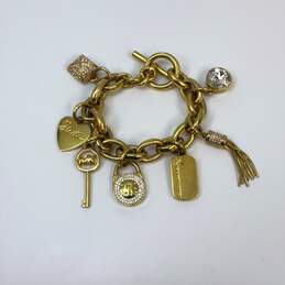 Designer Michael Kors Gold-Tone Fashion Crystal Heart Charm Bracelet alternative image