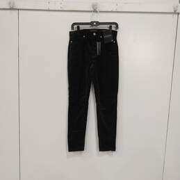 NWT Womens Black High Rise Dark Wash Slim Fit Button Skinny Leg Jeans Size 27R