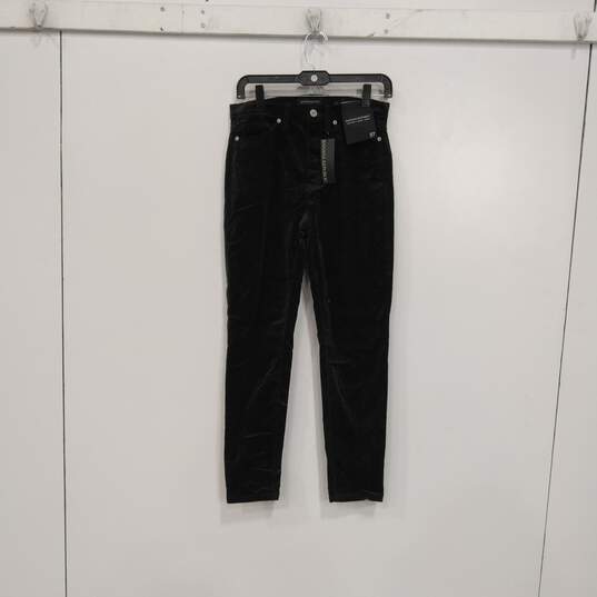 NWT Womens Black High Rise Dark Wash Slim Fit Button Skinny Leg Jeans Size 27R image number 1