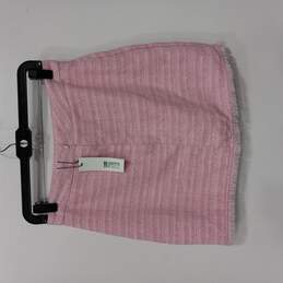 Women's BB Dakota Fringed Pink Tweed Miniskirt Size 8 alternative image