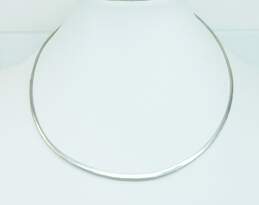 Artisan 925 Modernist Flat Tapered Round Collar Tension Hook Necklace 9.8g