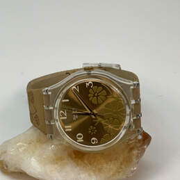Designer Swatch Fiori Leather Adjustable Strap Round Analog Wristwatch