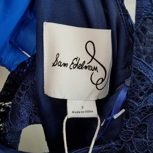 Sam Edelman Women's Navy Lace Open Back Midi Dress Size 2 image number 3