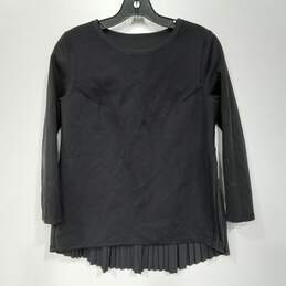 Lululemon Women's Black Pleated 3/4 Sleeve Top