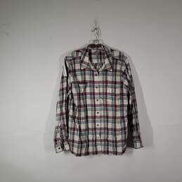 Womens Cotton Plaid Long Sleeve Collared Button-Up Shirt Size XL 16/18