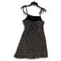 Womens Black White Dotted Shoulder Tie Strap Short Mini Dress Size Medium image number 2