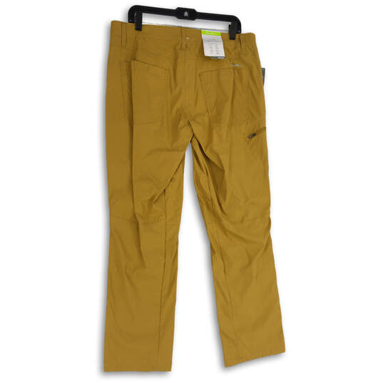 NWT Mens Golden Brown Flat Front Straight Leg Khaki Pants Size 34X32 image number 2