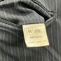 Mens Blue Striped Collared Blazer And Pants Two-Piece Suit Set Size 44L/39L image number 8