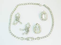 Vintage Silver Tone Clear Rhinestone Costume Jewelry 46.1g