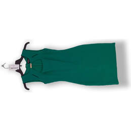 Womens Green Sleeveless Back Zip Keyhole Neck Short Bodycon Dress Size XS