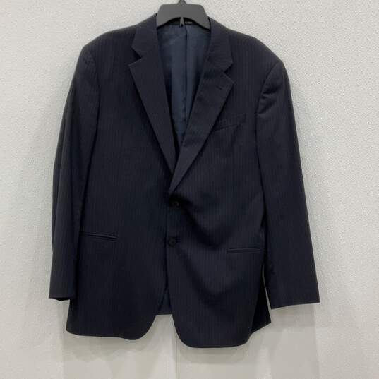 Armani Collezioni Mens Navy Blue Blazer And Pants 2 Piece Suit Set Sz 44R W/COA image number 2