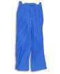 Womens Blue Pleated Front Slash Pockets Straight Leg Dress Pants Size 8P image number 1