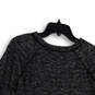 Womens Gray Black Space Dye Raglan Sleeve Round Neck Pullover T-Shirt Sz S image number 4