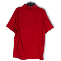 Mens Red Collared Short Sleeve Side Slit Golf Polo Shirt Size Medium alternative image