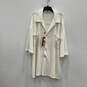 NWT Womens White Spread Collar Short Sleeve Button Front Shirt Dress Sz 4X image number 3