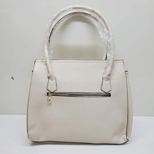 London Fog White Leather Maille Tote Bag NWT image number 4