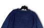Womens Blue Knitted Long Sleeve Crew Neck Stretch Pullover Sweater Size L image number 4