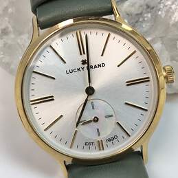 Designer Lucky Brand LW00158 Gold-Tone Leather Strap Quartz Analog Wristwatch
