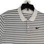 Men Multicolor Striped Dri-Fit Short Sleeve Collared Polo Shirt Size Large image number 3