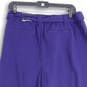 NWT Womens Blue Pleated Belted Welt Pocket Wide Leg Capri Pants Size XL image number 4