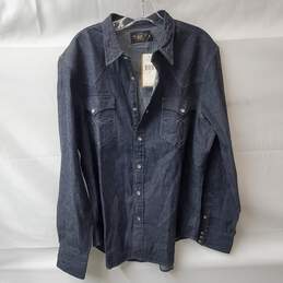 Ralph Lauren Button Up Western Denim Long Sleeve Shirt Size XL