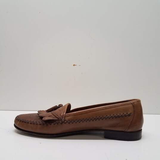 Steeple Gate Brown Leather Kilt Tassel Loafers Shoes Men's Size 9.5 M image number 2