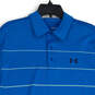 Mens Blue Spread Collar Short Sleeve Golf Polo Shirt Size Large image number 4