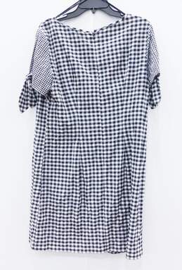 Sharagano Black & White Gingham Print Shift Dress Size 12 alternative image