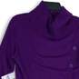 NWT New York & Company Womens Purple Knitted Turtleneck Pullover Sweater Size M image number 3