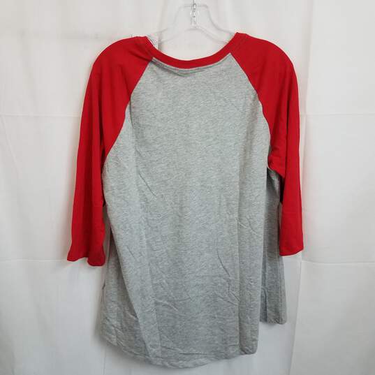 Nike red and gray raglan long sleeve shirt L nwt image number 2