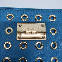 Michael Kors Leather Hand Wallet Blue Gold alternative image