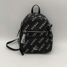 NWT Womens Black Leather Monogram Adjustable Strap Pocket Backpack Bag alternative image